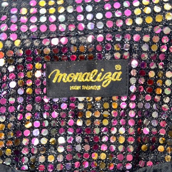 Rainbow Sequend Candy-dot Blazer. True to the 80’s it's one size w shoulder pads - Picture 10 of 10